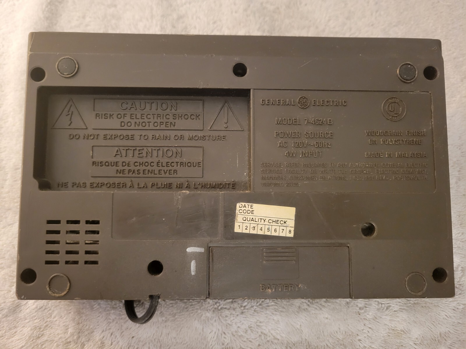 Vintage General Electric Digital Alarm Clock Radio 74624 eBay