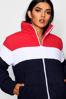 Colourblock Puffer Coat for Fall and Winter