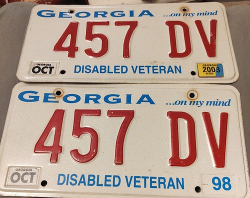 *License Plate, Georgia, Disabled Veteran, DV 588 I - Picture 2 of 3