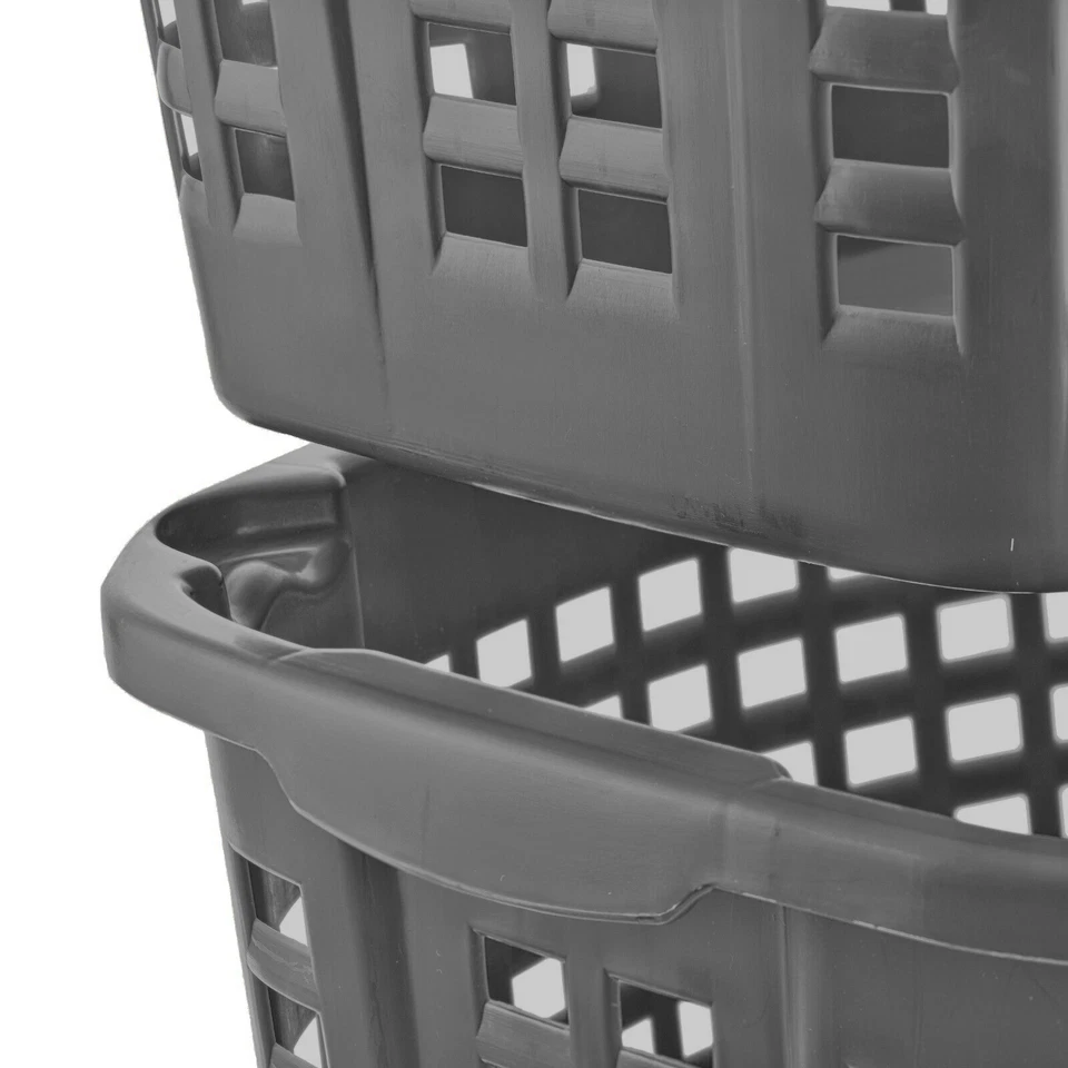 Buri Stapelkorb 60x40cm, 40L Stapelkorb Aufbewahrungskorb Spielzeugkiste  - Bild 4 von 4
