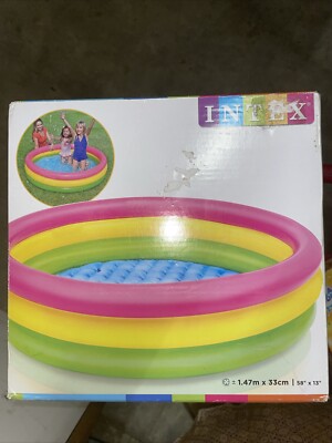 Intex 57422 3-Hoop Inflatable Paddling Pool 147 x 33 cm multicoloured