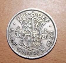 Half Crown Coin, 1950, Circulated