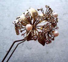 Vintage Japanese  floral kanzashi style hair pin -  NO US IMPORT FEES