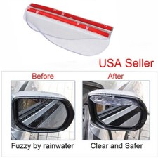 2x Clear Rear View Side Mirror Flexible Sun Visor Shade Rain Shield Water Guard