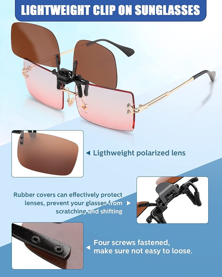 56mm Vision Guard Polarized Flip-up Clip on Sunglasses - Troy's Readers