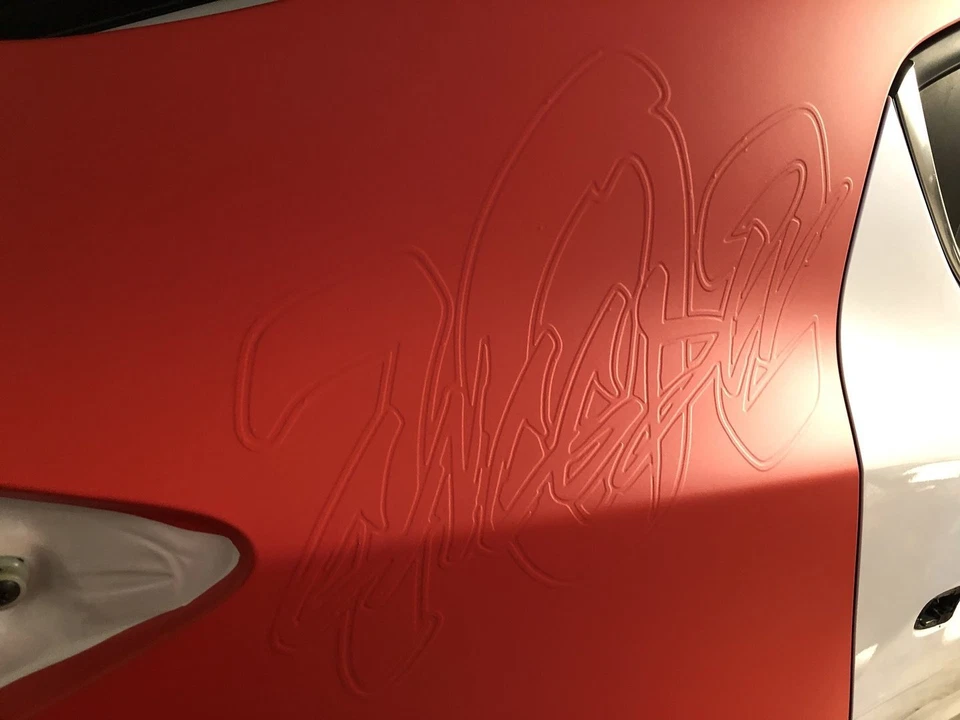 VVivid 2018 VVivid+ Matte Blood Orange Metallic Vinyl Car Wrap Film | V183 - Image 3 of 3