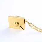 Envelope Locket Necklace Love Letter Pendant Engraved I Love You Charm Gift