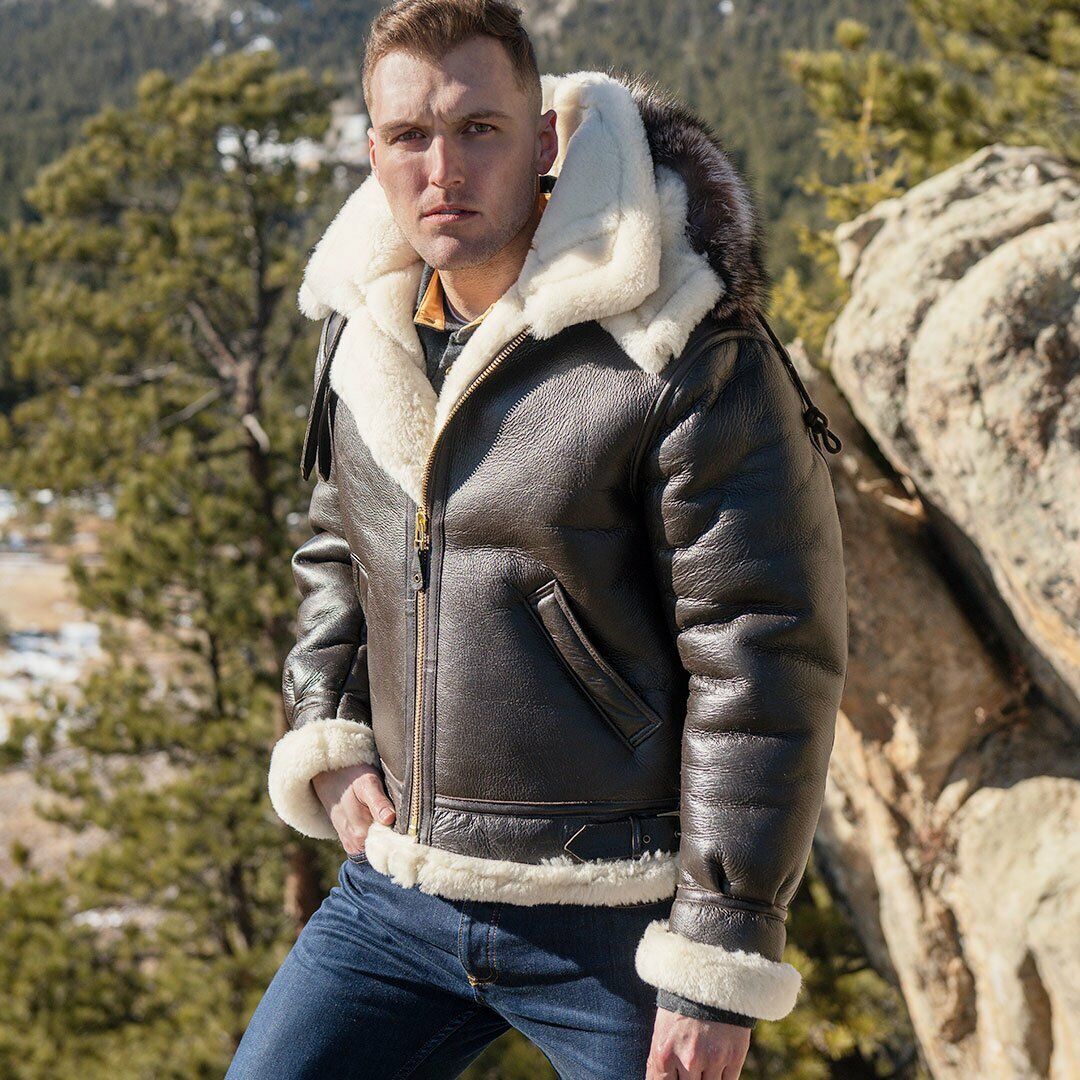 Cockpit USA (formerly Avirex Ltd) B3 Hooded Flight Jacket Shearling szs  34-60