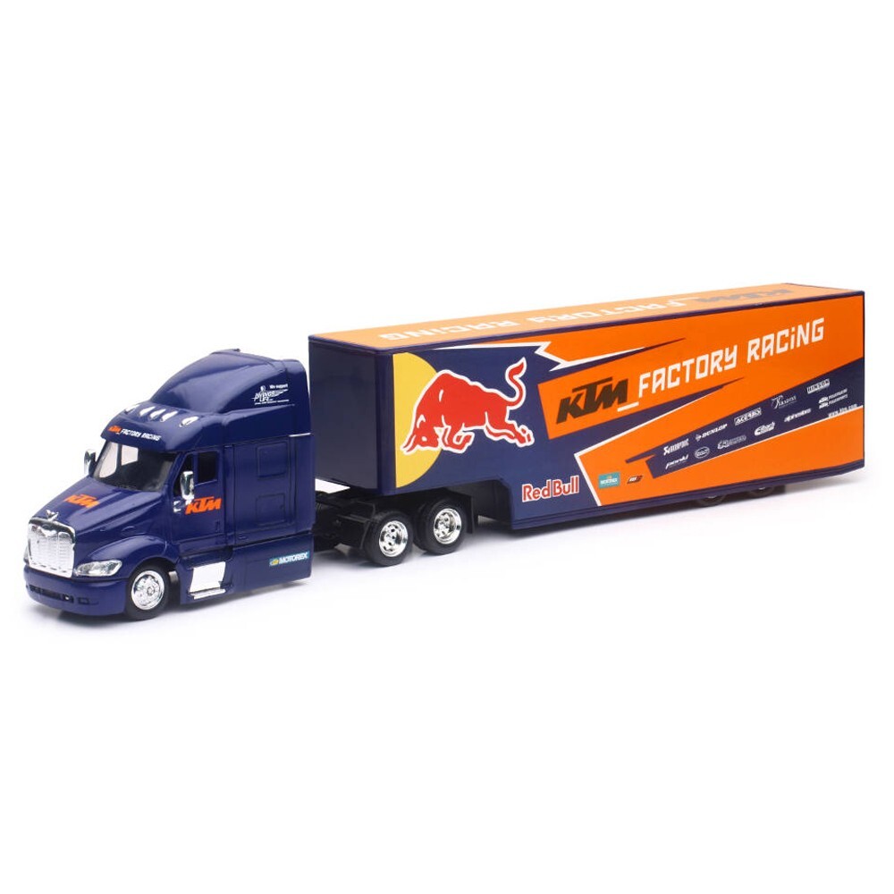 New Ray Toys 15973 Peterbilt Red Bull KTM Factory Race Team Truck