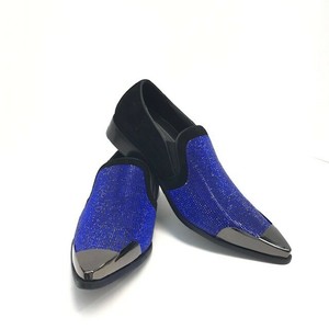blue and black dress shoes