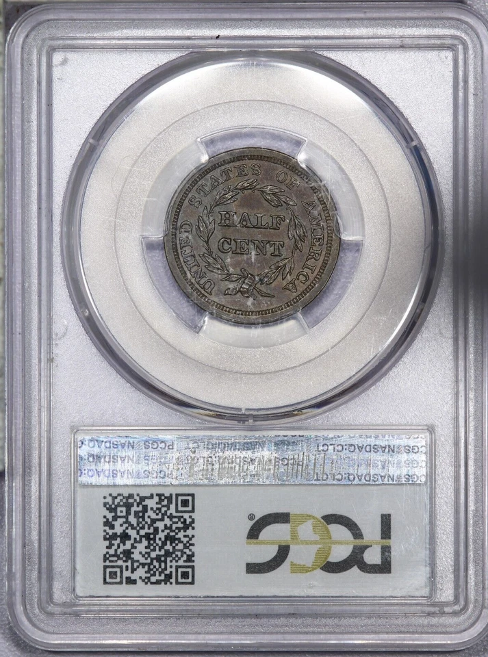 1852 Braided Hair Half Cent 1/2c PCGS PR63 PF63 BN Restrike Beautiful color! LB - Image 2 of 2