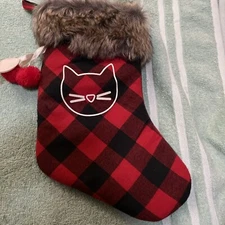 Pet Supplies Black And Red Christmas Sock machine Wash New No Tags