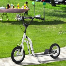 Dual Brake Kids Off Road Scooter Two Inflatable Tire Ride On Toy For Youth Teen