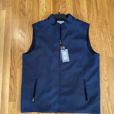 NWT Hart Schaffner Marx Tech Navy/black Reversible Resistant Wool $295 L