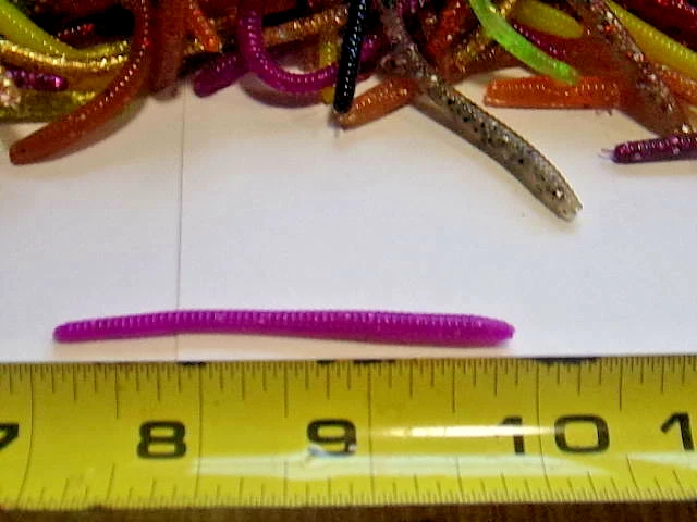 75 Assorted Colors TAPPERED TROUT/FINESS WORM Soft Plastic Fishing Lure Bait - Image 3 of 3