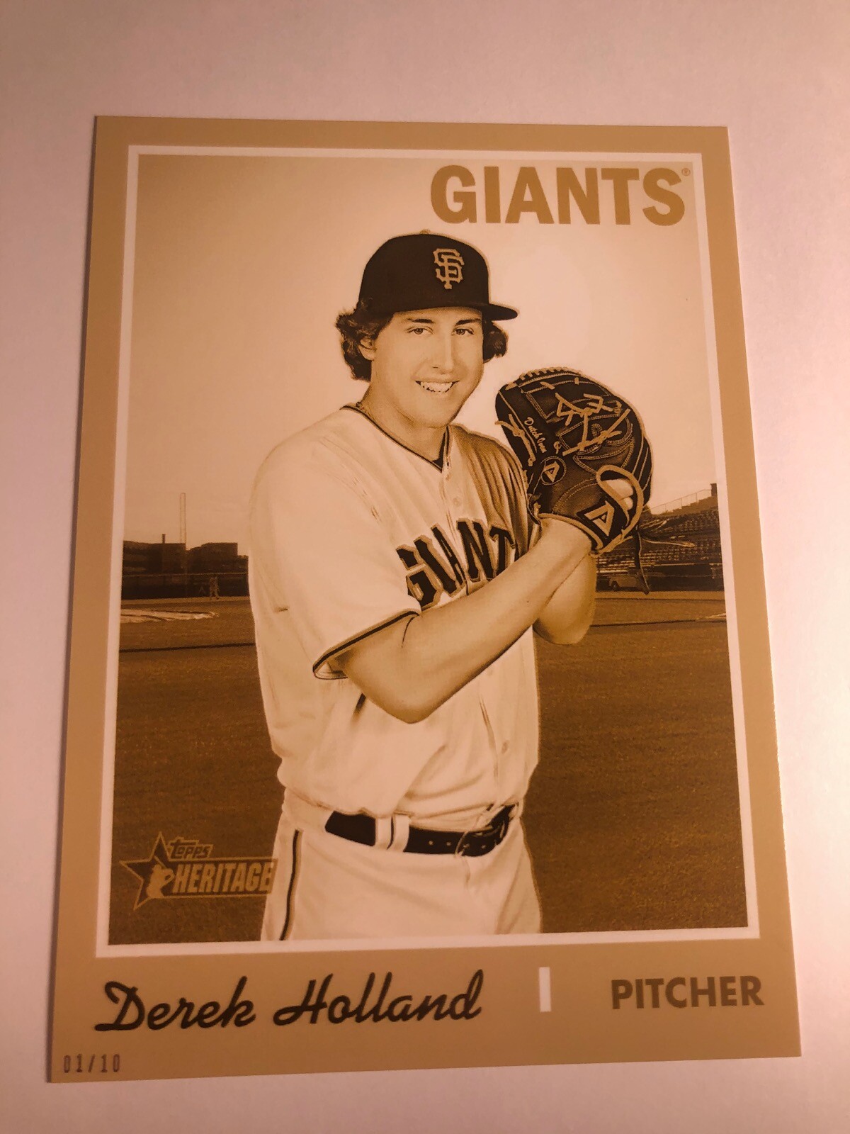 2019 Heritage High Number 5x7 Jumbo Derek Holland Giants 509 01/10
