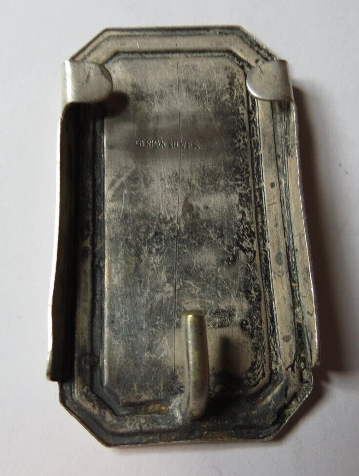 ANTIQUE BELT BUCKLE MADE IN GERMANY "EAH" GERMAN SOLID SILVER ... - Image 4 of 4