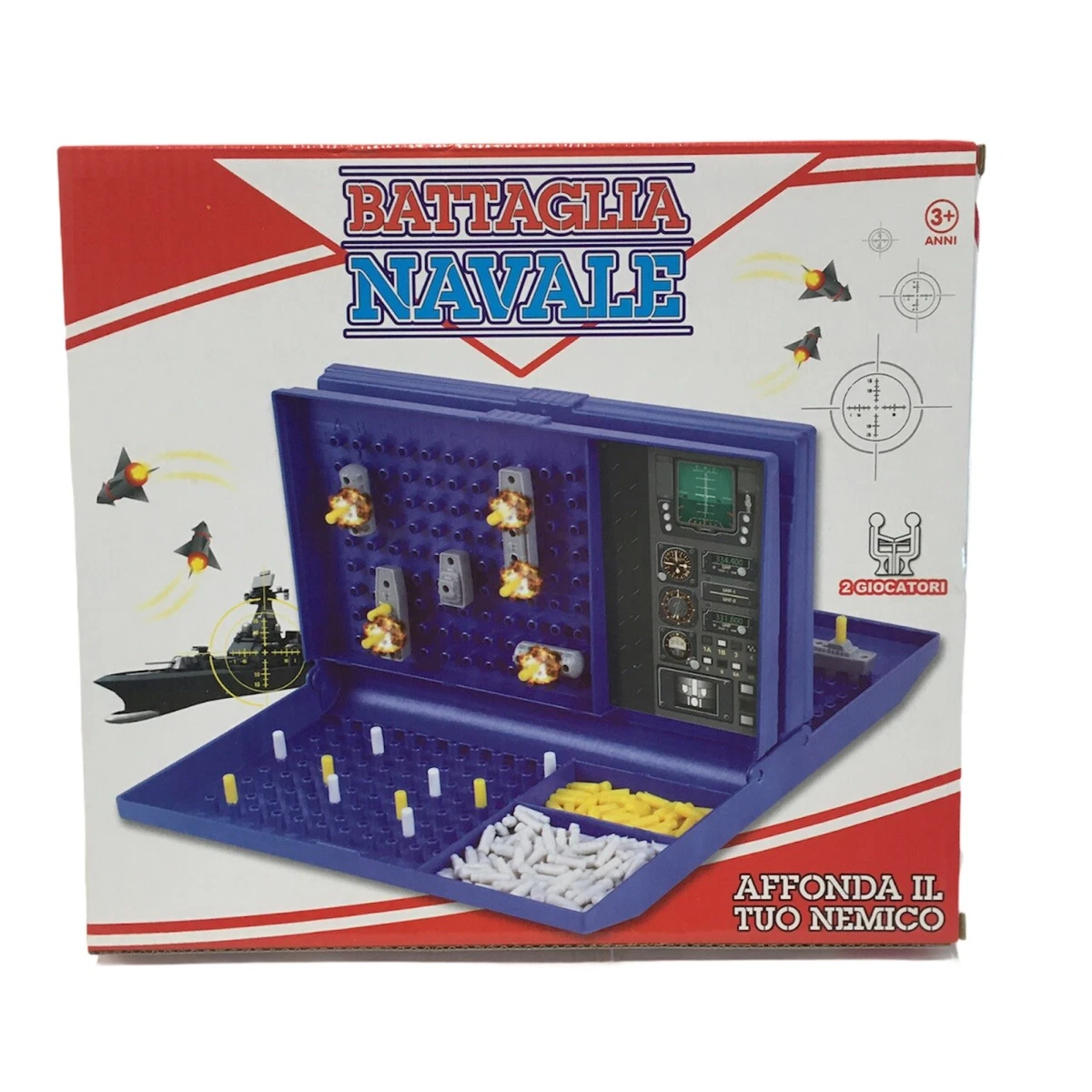 Clementoni - Gioco Da Tavolo 2 In 1: Battaglia Navale E Dama. Made In Italy, Per Bambini Dai 6 Anni In Su. Classico Gioco Di Società Per Famiglie.