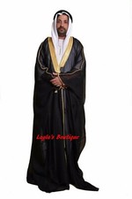 Men  s Bisht Cloak Traditional Arabic Thobe Robe for Eid, Weddings,