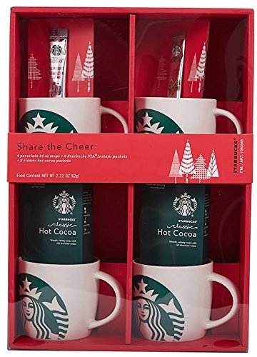 Mugs \u0026 Via Coffee Cocoa Packets Bundle 