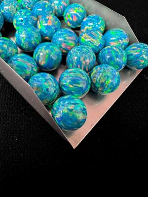 Sky Blue Synthetic Lab-Created Opal Round Beads - 2mm To 16mm - Full Drilled For Jewelry Making 2 thumbnail image