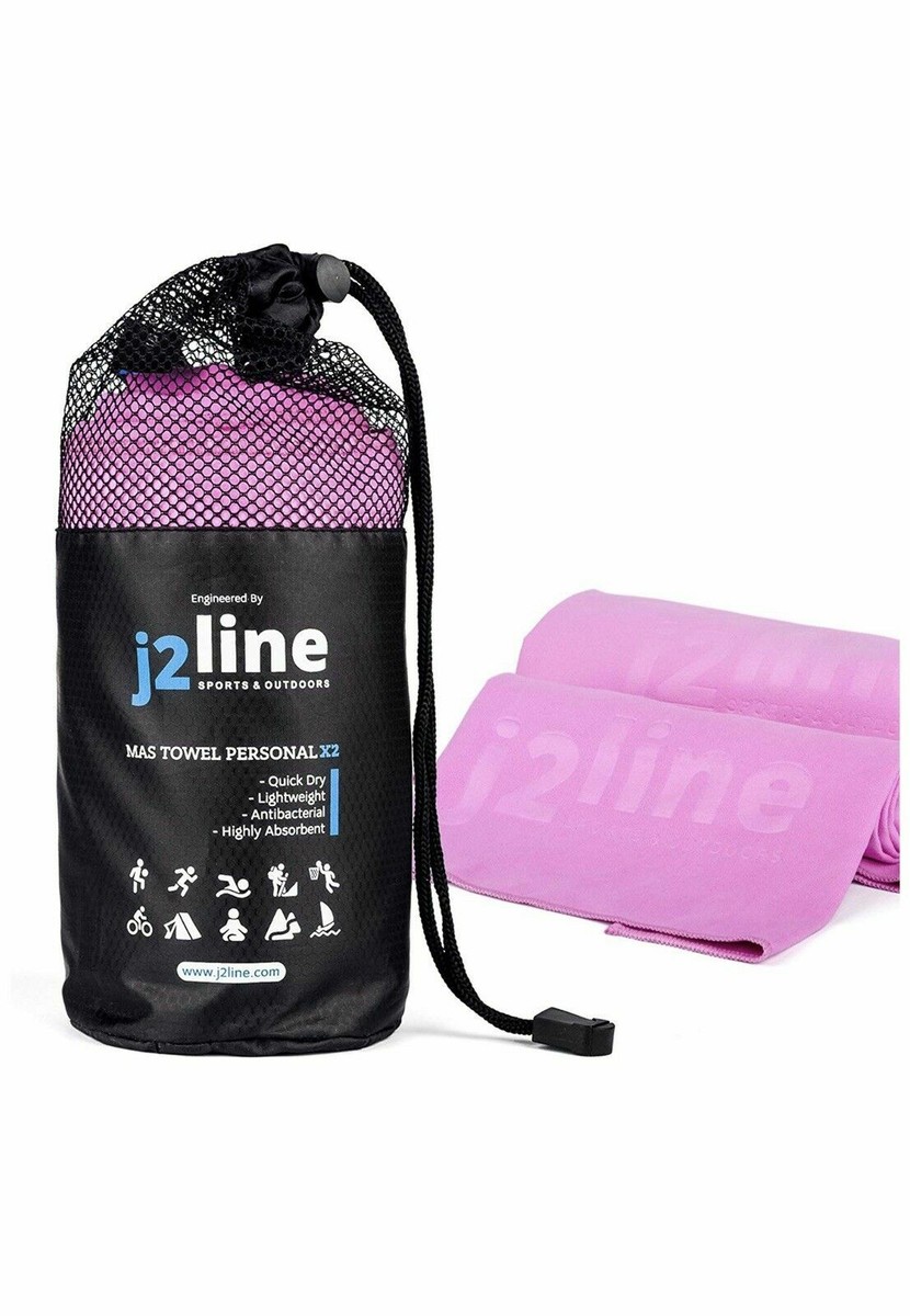 j2line Set of 2 Compact Fast Drying Antibacterial Microfiber