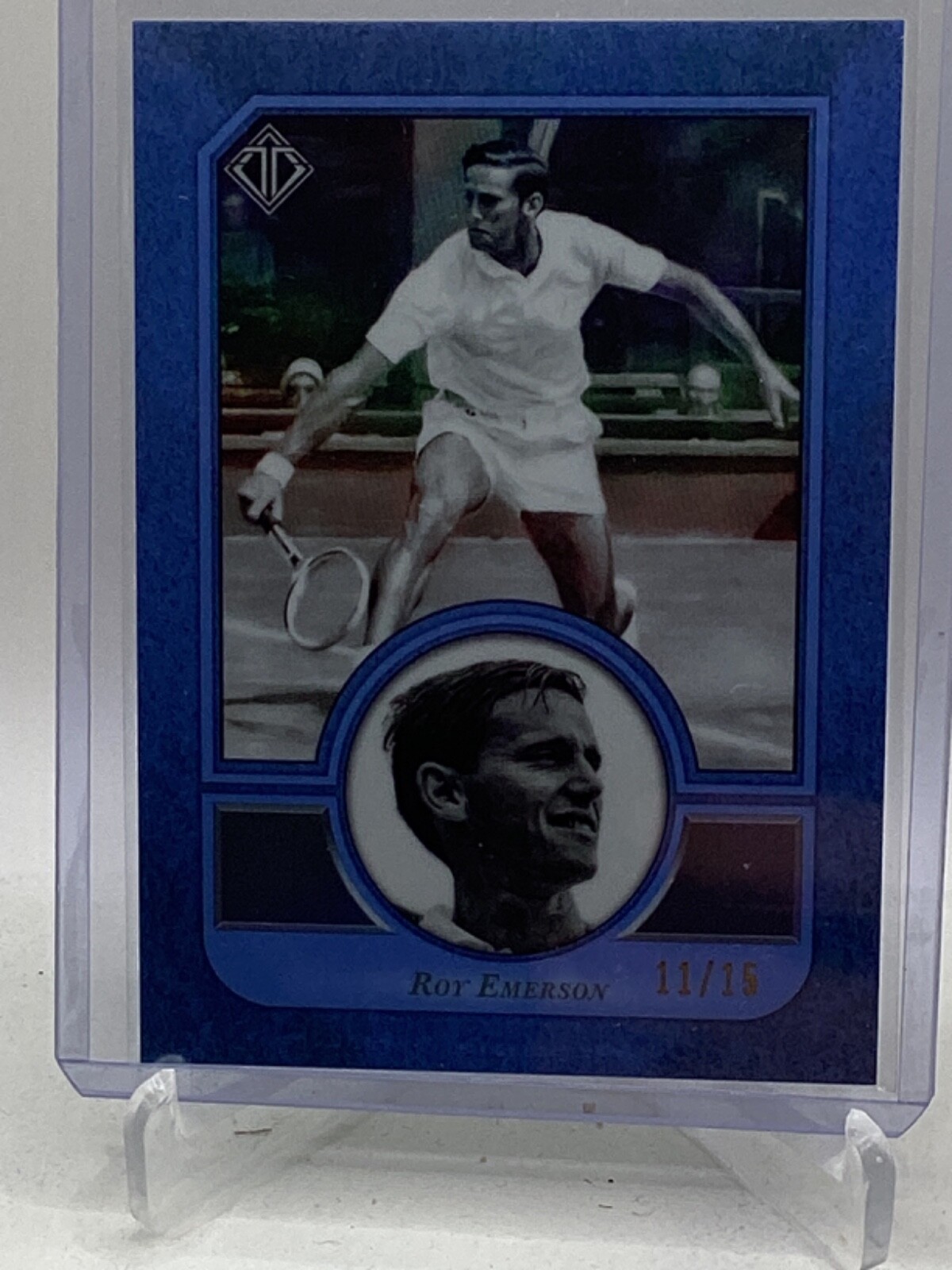 Roy Emerson 2020 Transcendent Tennis HOF VIP Party #18 BLUE REFRACTOR 11/15