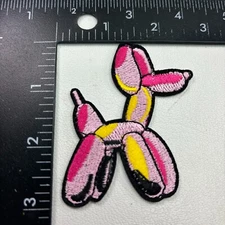 Fun TWISTED YELLOW & PINK BALLOON DOG Patch (Clown Circus Carival Trick) 00SG