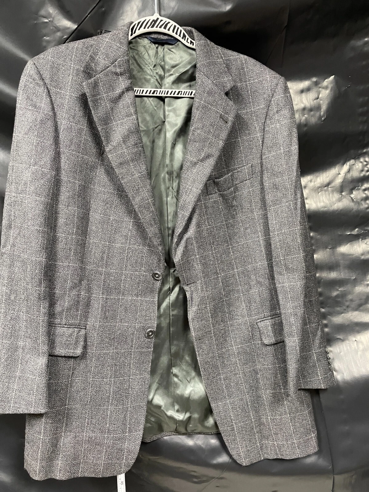 Cappotto sportivo Burberry grigio 100% lana a quadri USA union made 40R