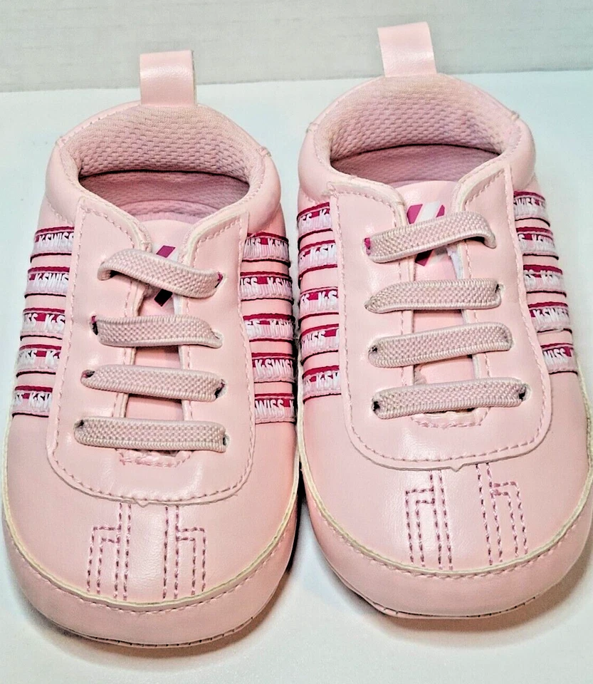 NEW Baby KSWISS Pink Sneakers Crib Shoes Size 3 - Image 2 of 4