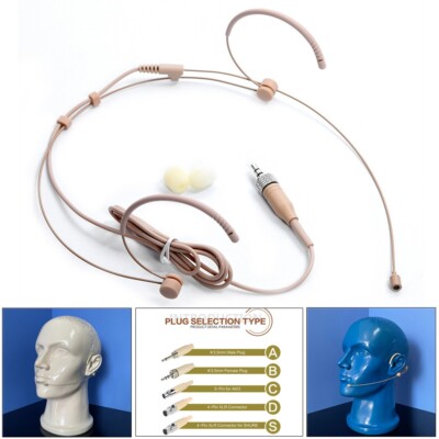 Headset Mikrofon Beige Double Earhook Mikrofon 3 5 mm 3 Pin 4 Pin XLR-Stecker