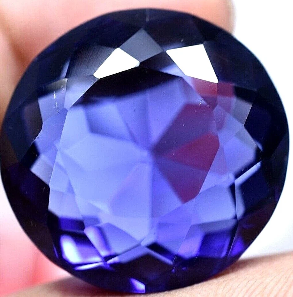 Lab Created 73.70 Ct Violet Blue Tanzanite GGL Certified Sparkling Round Cut Gem - Image 4 of 4