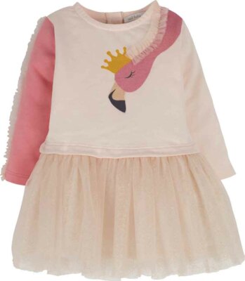 Süßes kleines Baby Mädchen Kleid mit Flamingo-Motiv Baumwolle in glitzerndem Tutu 3-6/18-24M