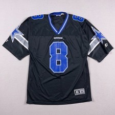 VTG 90s Dallas Cowboys Troy Aikman #8 NFL Black Starter Jersey Mens Large