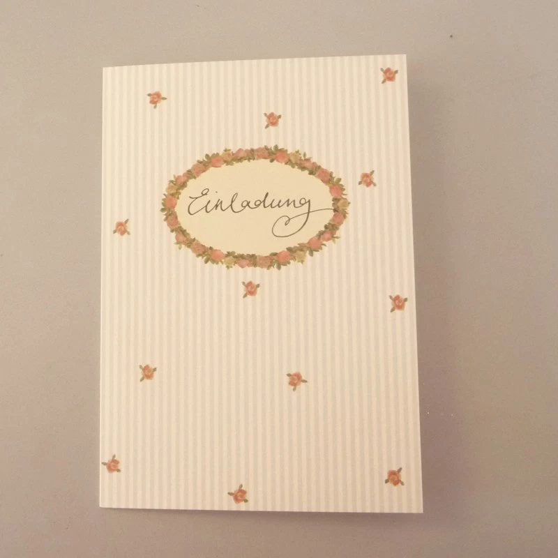 Silke Leffler Carte d’invitation Mariage Rosenrot Pliée Fleurs Multicolore - Photo 4/4