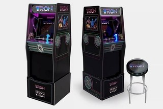 Arcade1Up TRON Arcade with Lit Marquee, Lit Deck Protector, Wifi, Matching Stool