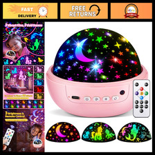 Unicorn Night Light Star Projector for Kids - 93 Colors, 3 Films, Remote, Dimmab