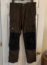 Fjallraven Men's Brown and Black Vidda Pro Trousers G-1000 33-34”, Regula