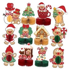 12 PCS Honeycomb Centerpieces for Tables Party Decorations Xmas Table Christmas