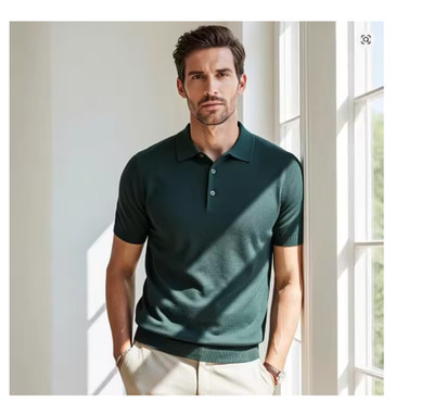 Herren Polo Shirt Premium Strick | Kurzarm | Merinowolle | M 4XL | 7 Farben