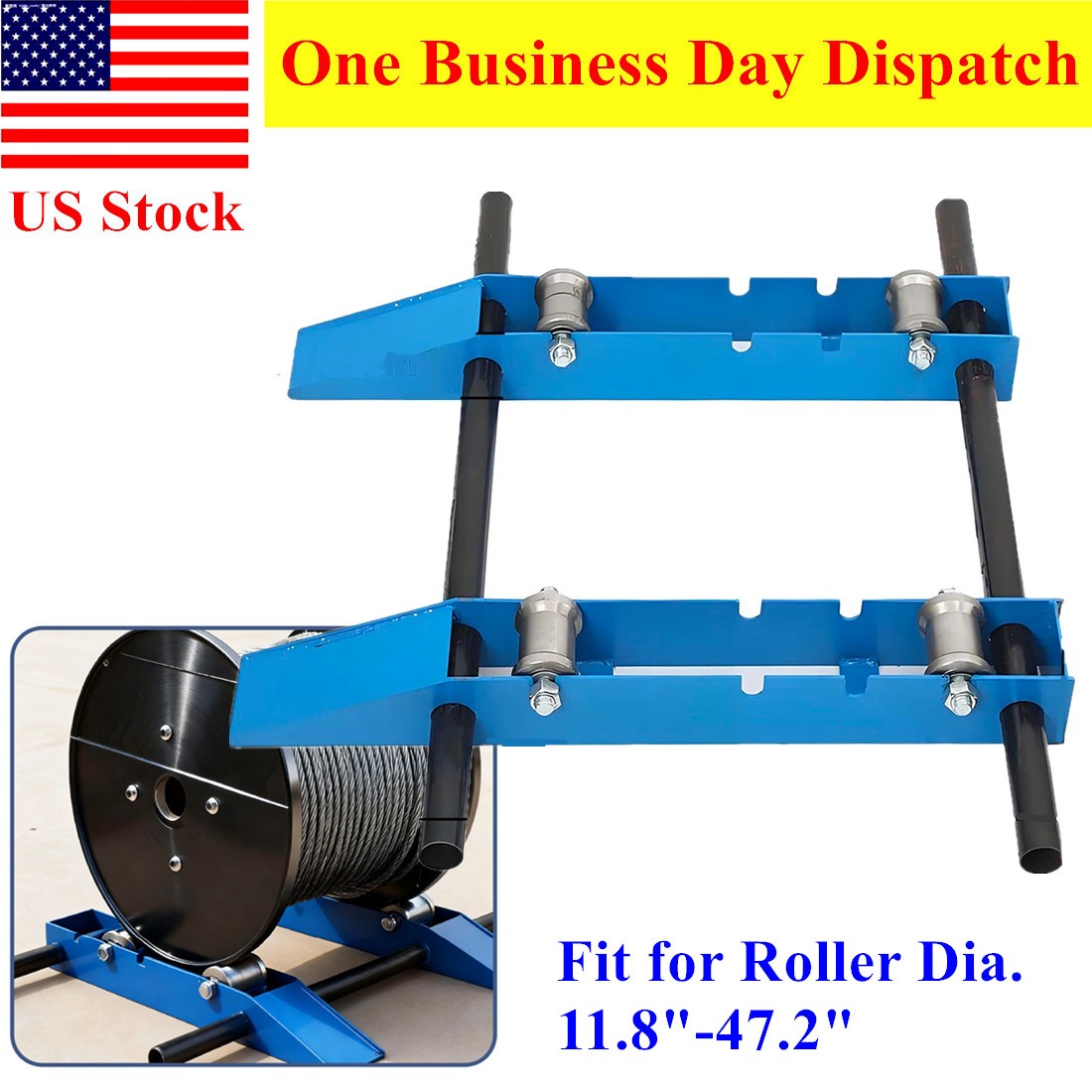 Cable Drum Roller Reel Dispenser Wire Dispenser Cable Roller Stand 3307Ib