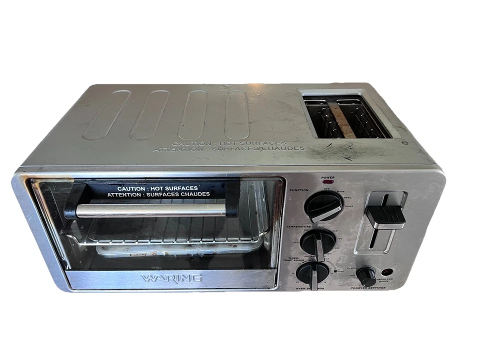 Waring Pro Stainless Toaster Oven with Built-In 2 Slice Toaster WTO150 Tested - Image 2 of 3