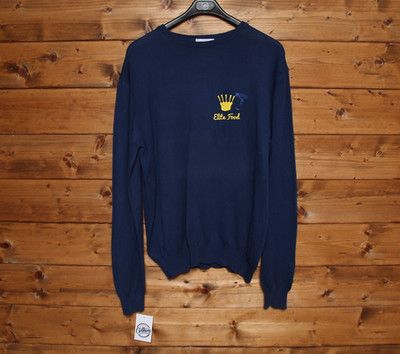 Versace Collection Mens Knit Sweater Blue Vintage 3XL Regular Distressed