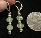 Vintage Beaded Sterling Silver Faceted Pale Green Fluorite Crystal Drop Earrings — photo 6