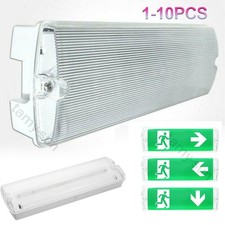 1-10pcs Non Maintained LED Emergency Bulkhead Fire Exit Light Fitting IP65 Lamp