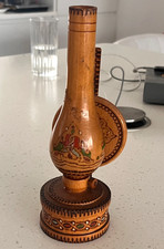 VINTAGE Hand carved painted Wooden Oil Lamp / Vase / Sconce - Eastern Europe