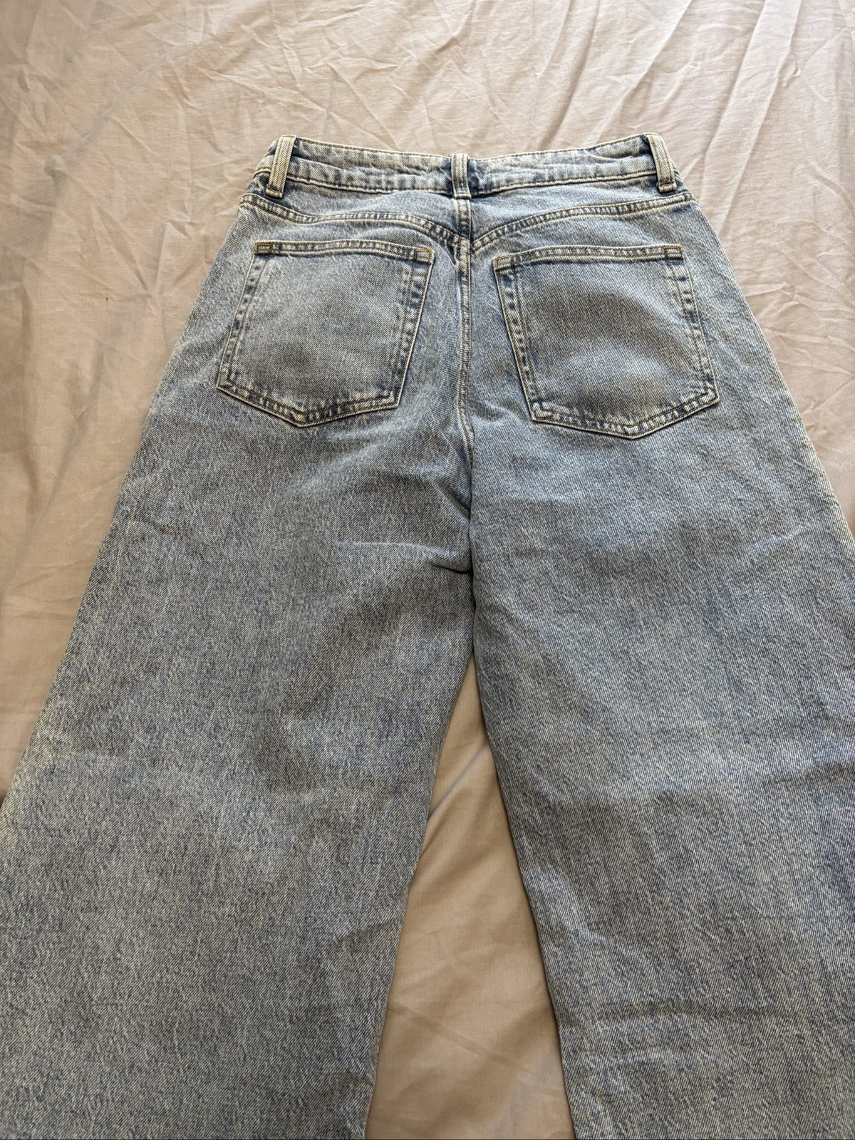 H&M Light Blue Denim Jeans Uk 10 Relaxed Fit image 5