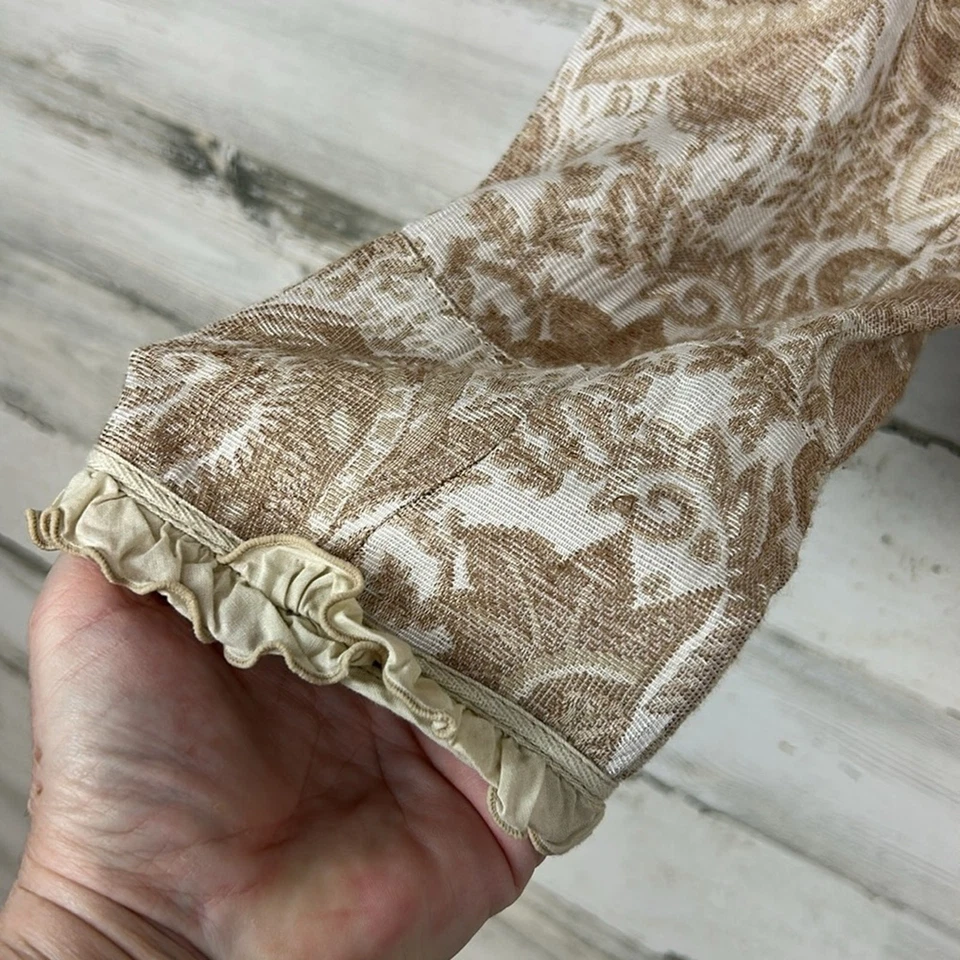 Venezia Women’s Size 18/20 Beige Ruffled Paisley Blazer Jacket Regency Romantic - Image 3 of 4