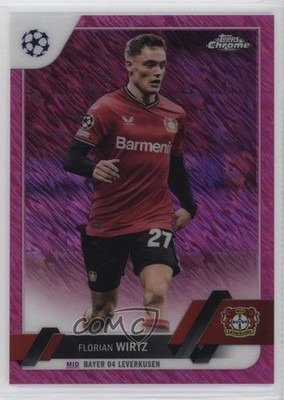 2022-23 Chrome UEFA Club Competitions Pink Shimmer Refractor Florian Wirtz 0g1j