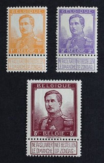 CKStamps: Belgium Stamps Collection Scott#100 102 Mint H OG